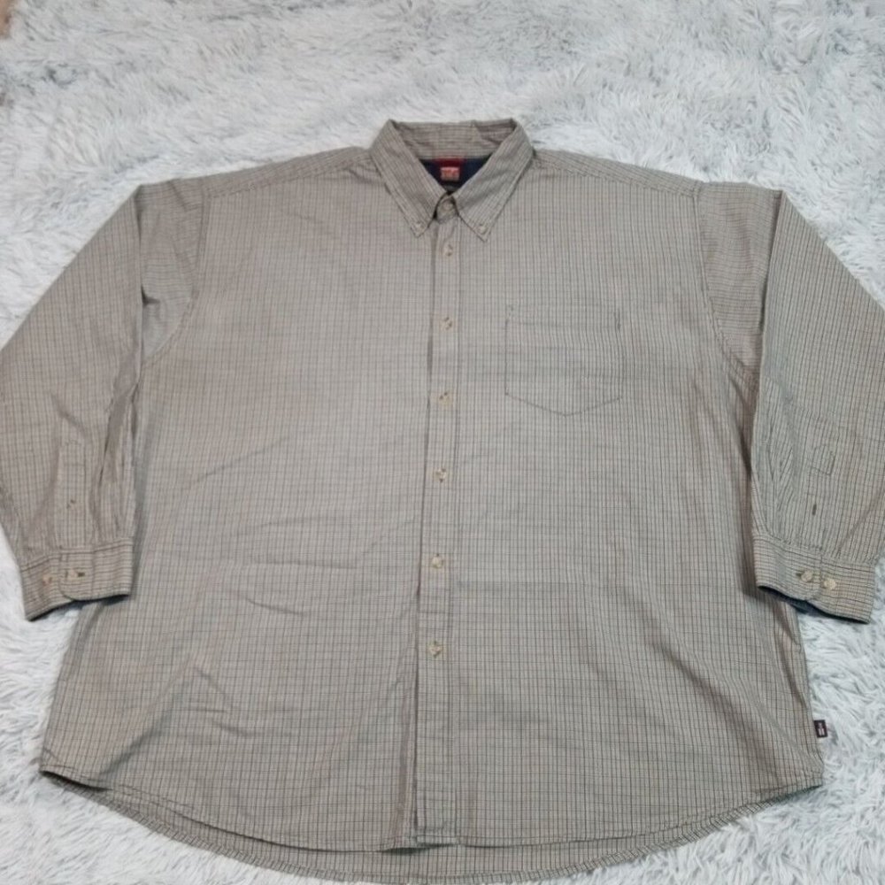 Wrangler Jeans Co Mens Shirt Button Up‎ 2XL Multicolor Cool River Cotton XXL